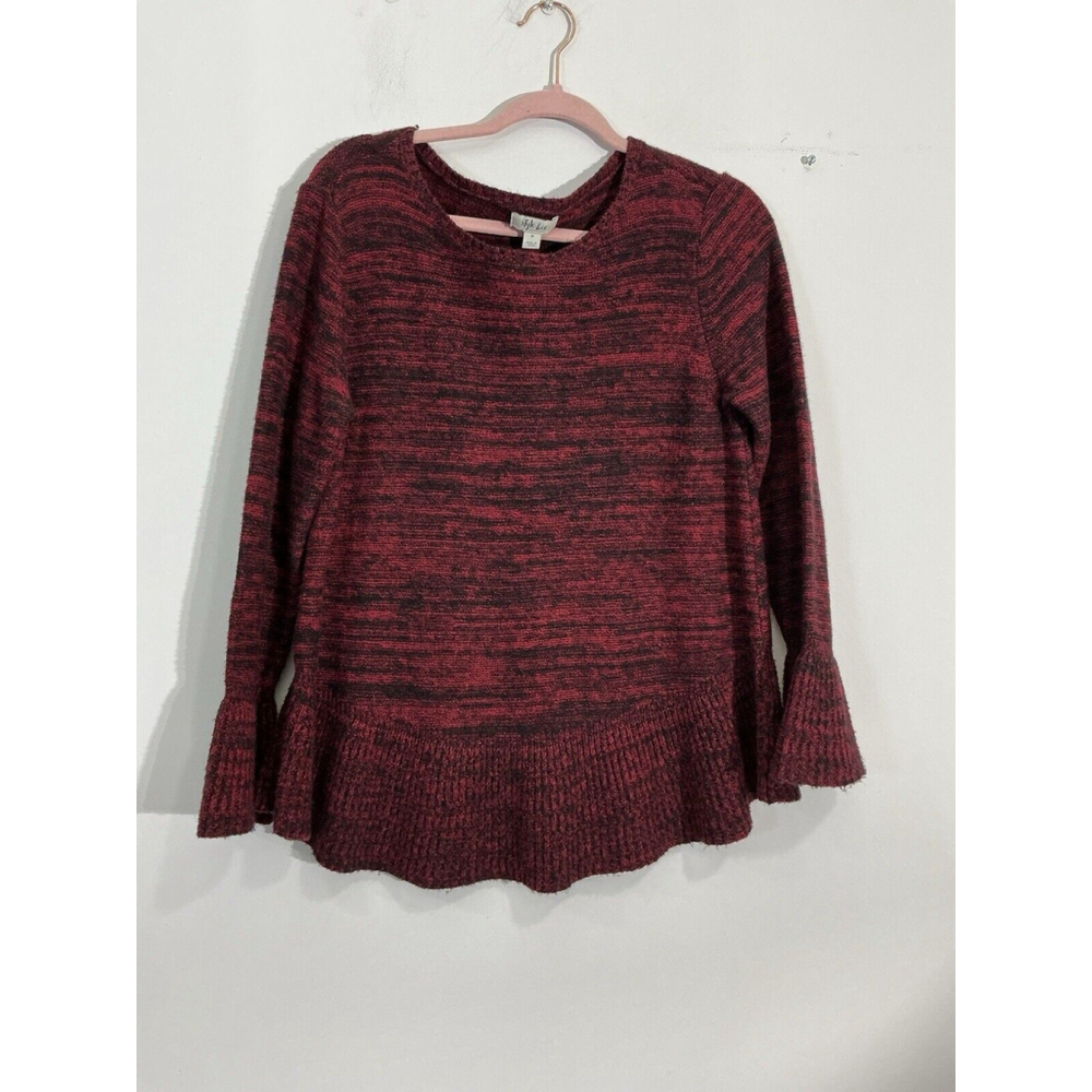 Womans Style & Co Red Black Pullover Long Sleeve Sweater Medium